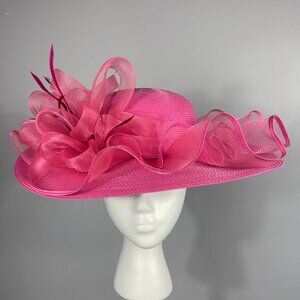 Pink Frilly Exquisite KENTUCKY DERBY or CHURCH LADY HAT.
